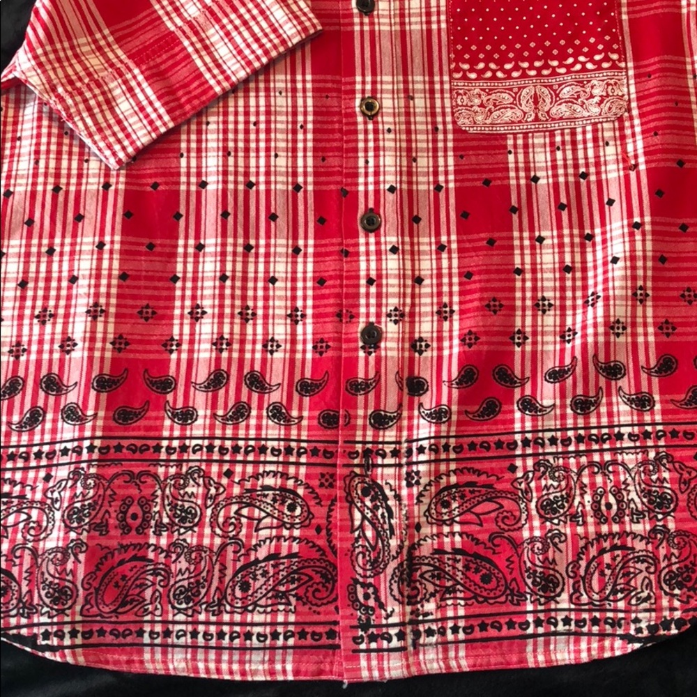 Red Button Up - Picture 2 of 2